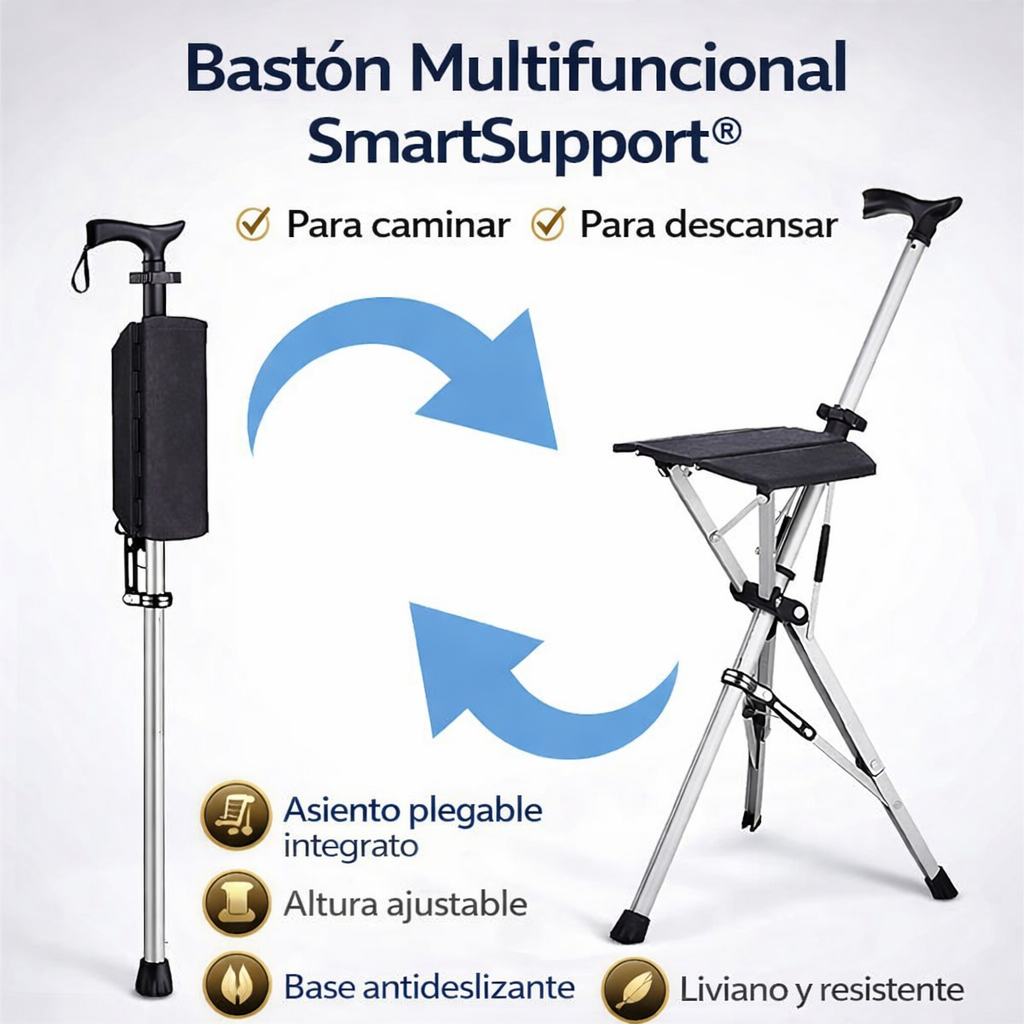Bastón Multifuncional SmartSupport® | Estabilidad y confianza en cada paso