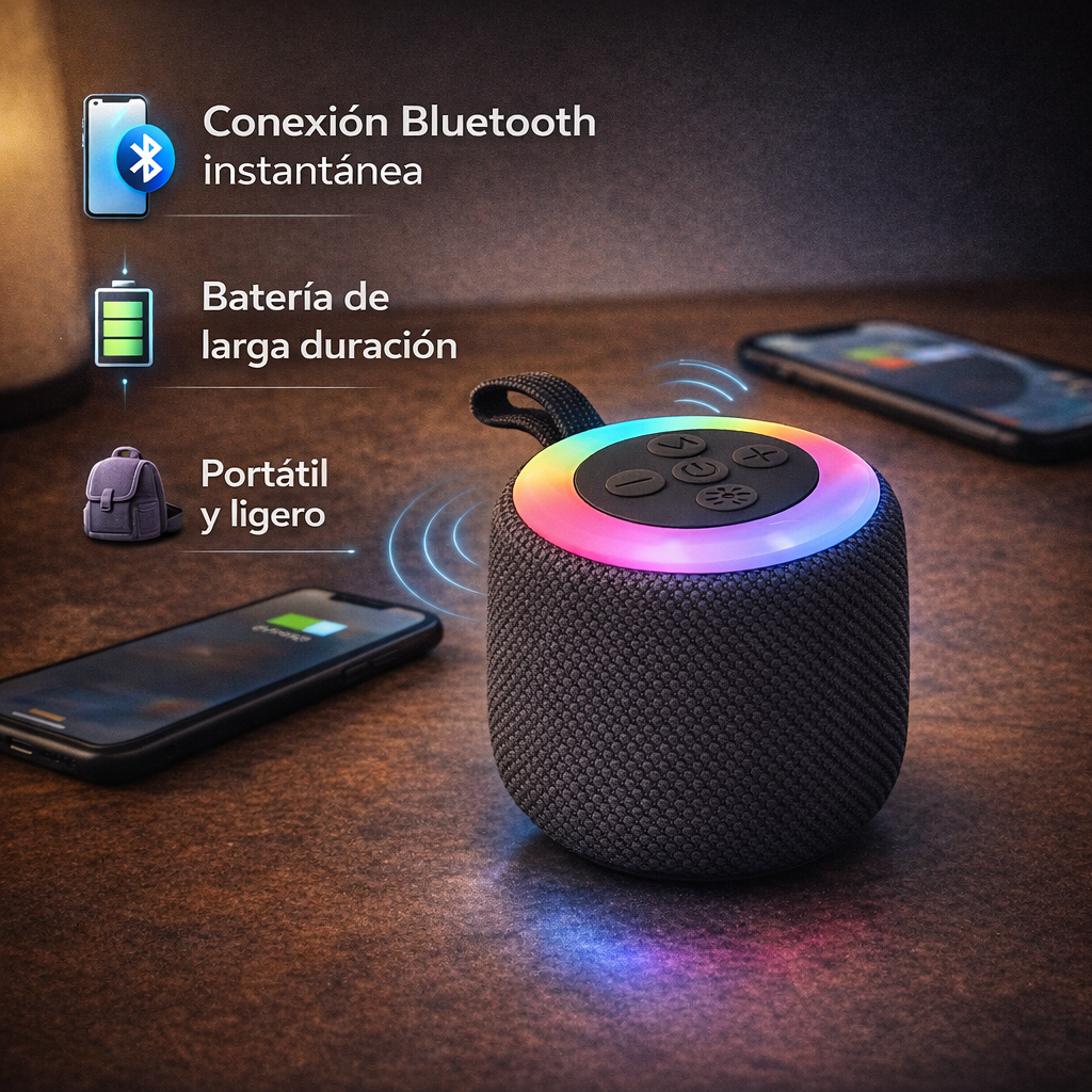 Mini Parlante BeatWave | Música potente en cualquier lugar, sin complicaciones