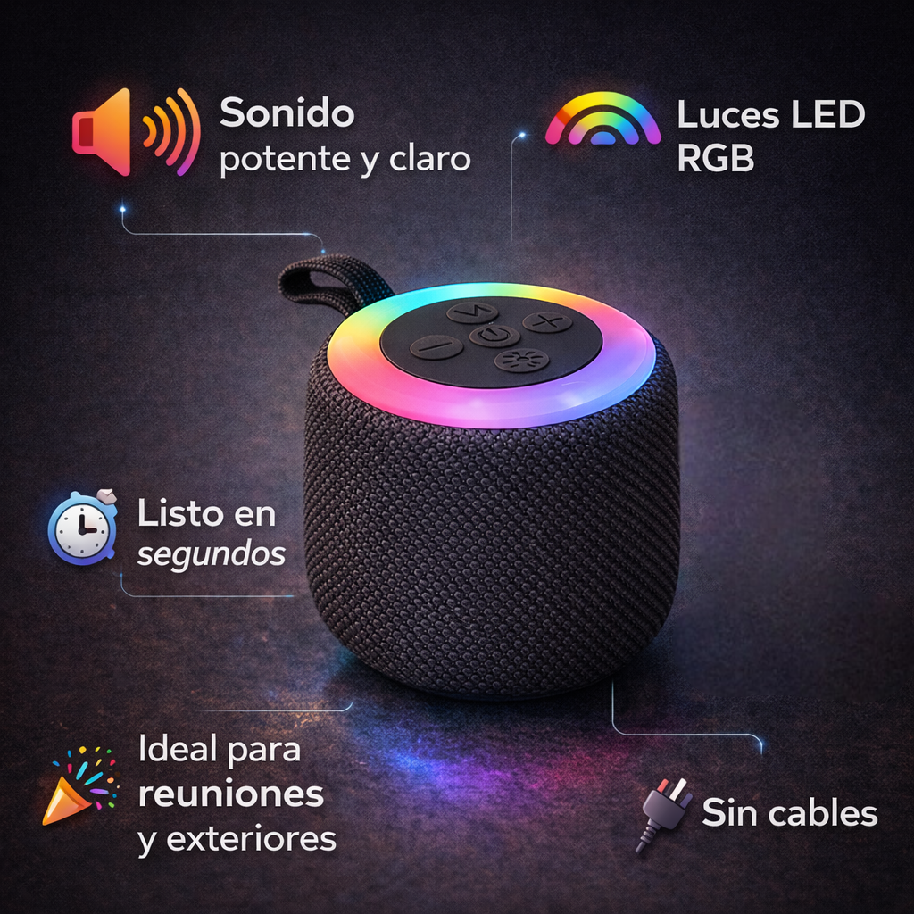 Mini Parlante BeatWave | Música potente en cualquier lugar, sin complicaciones