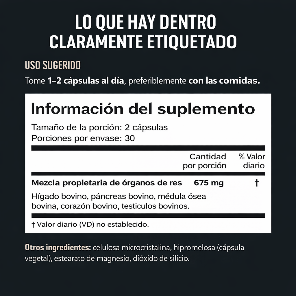 Beef Organ Complex - Suplemento Nutricional