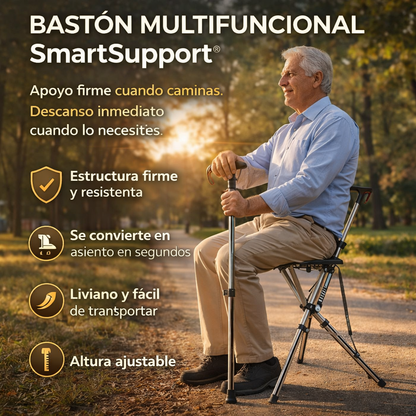 Bastón Multifuncional SmartSupport® | Estabilidad y confianza en cada paso