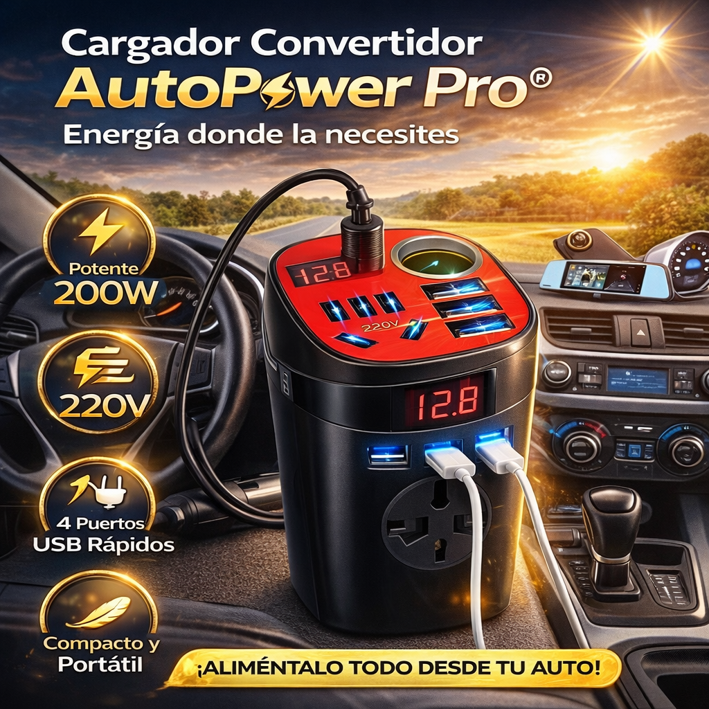 ⚡ Cargador Convertidor AutoPower Pro® | Energía donde la necesites