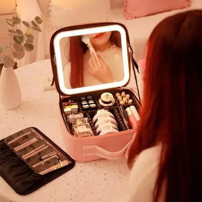 COSMETIQUERA CON ESPEJO LED