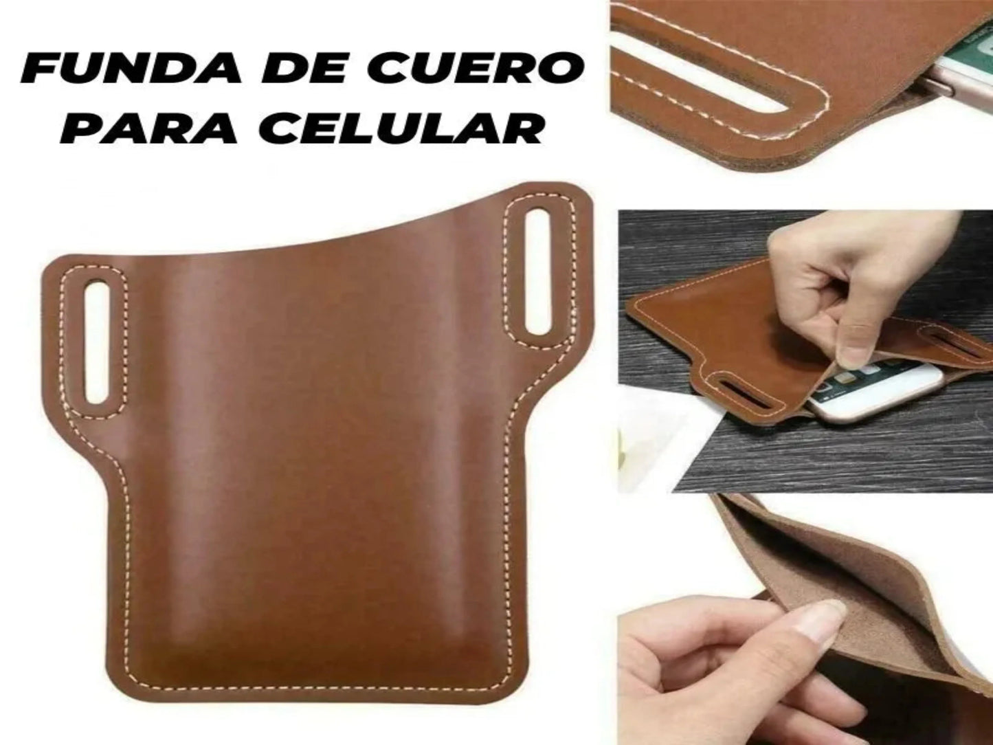 FUNDA DE CUERO PARA CELULAR