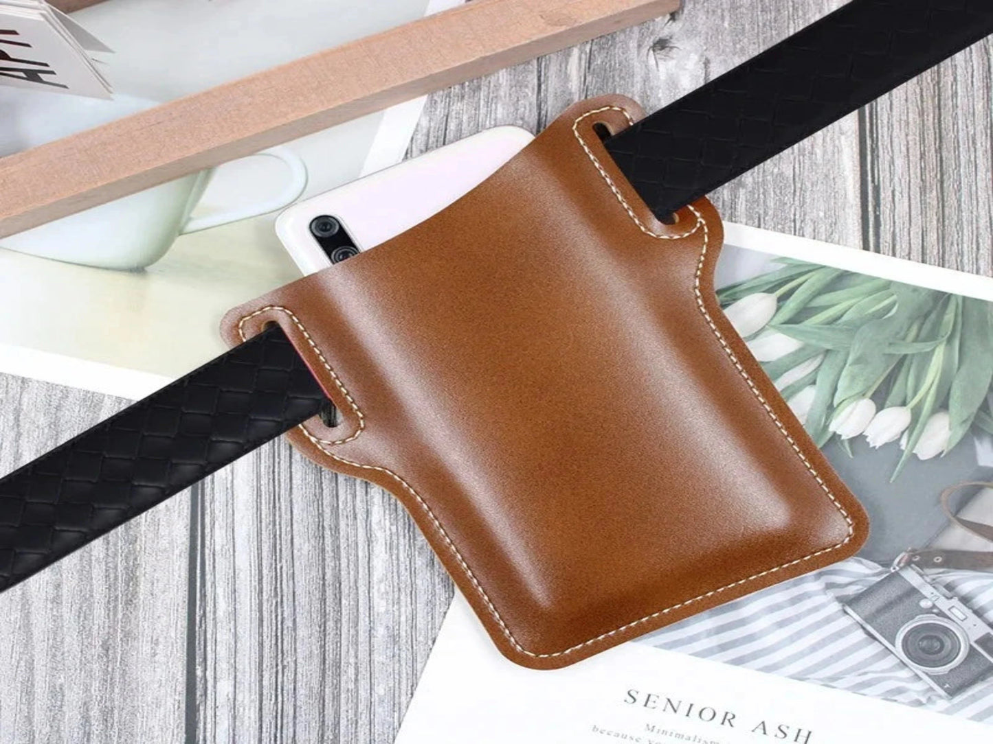 FUNDA DE CUERO PARA CELULAR