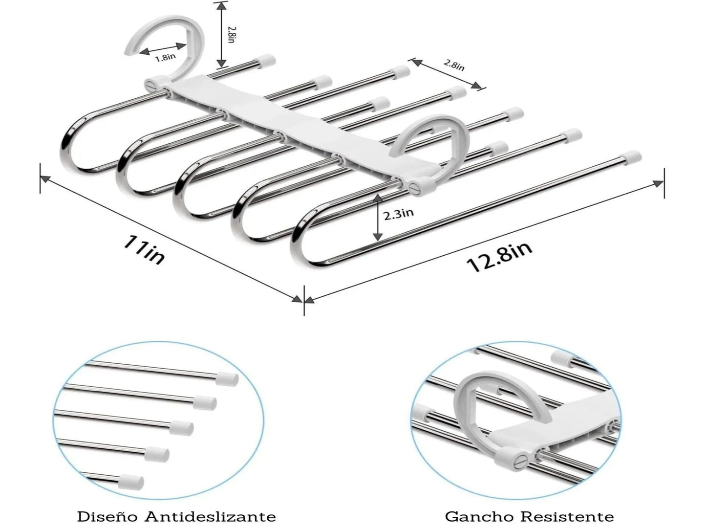 GANCHO RETRÁCTIL PARA ROPA X 6