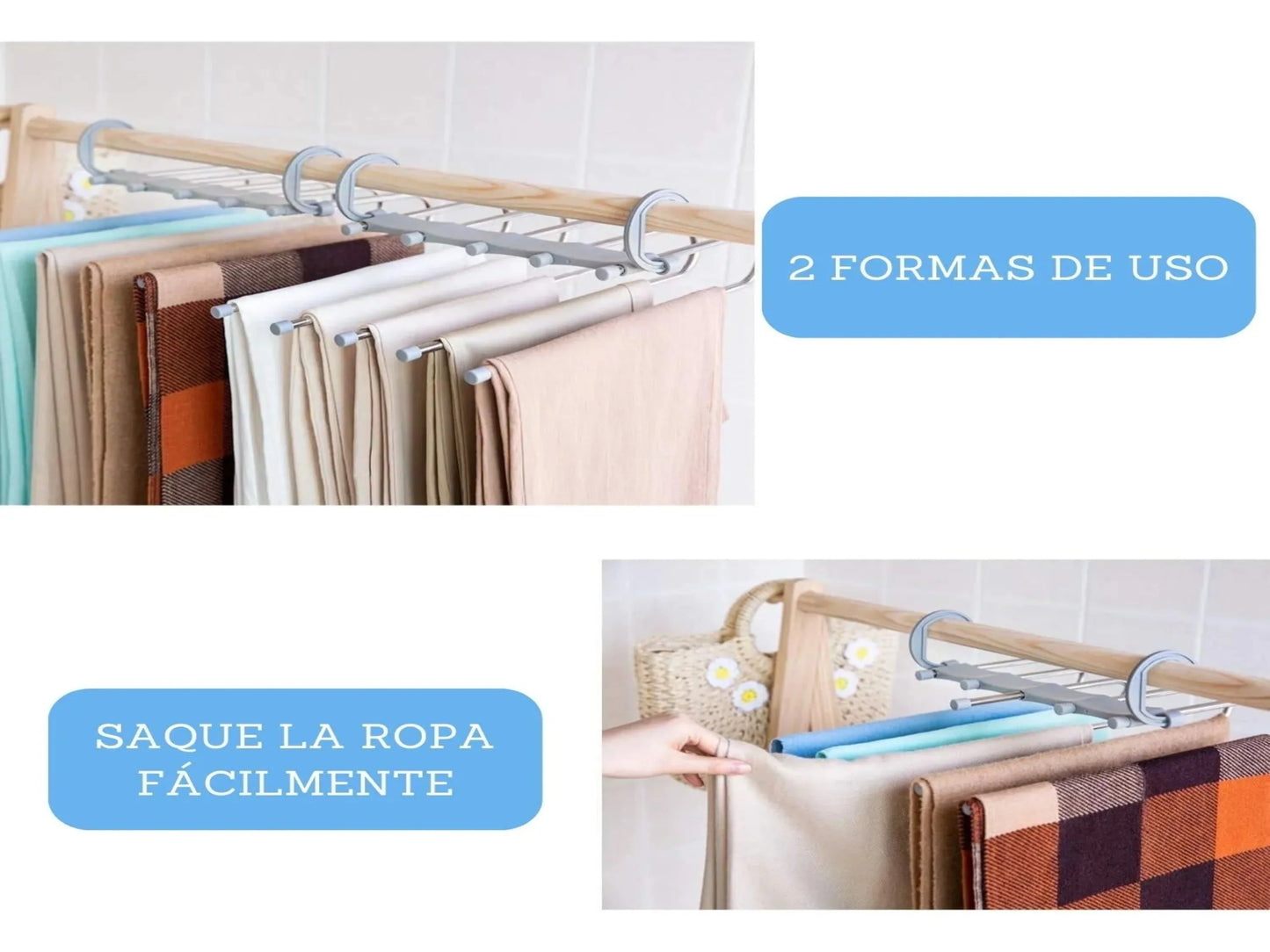 GANCHO RETRÁCTIL PARA ROPA X 6