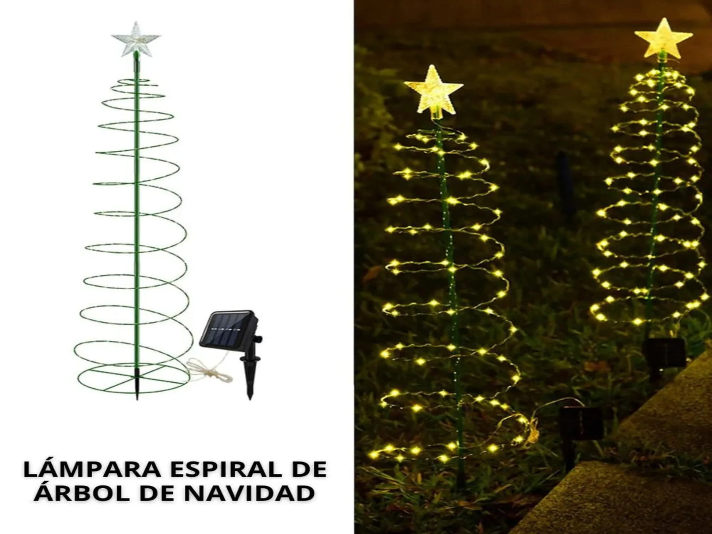LÁMPARA ESPIRAL DE ÁRBOL DE NAVIDAD X 4