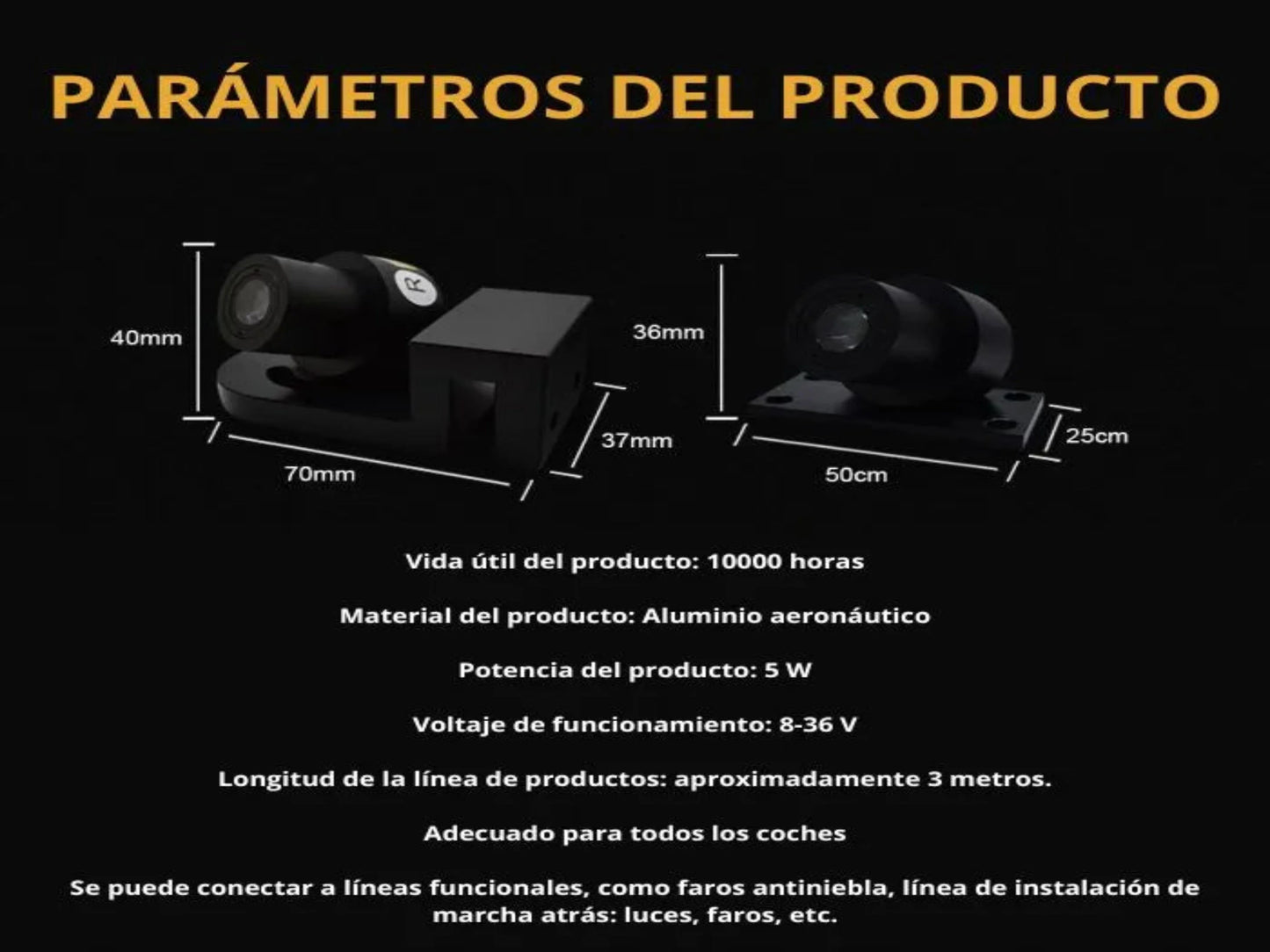 LÁMPARAS DE PROYECCIÓN PARA CARRO