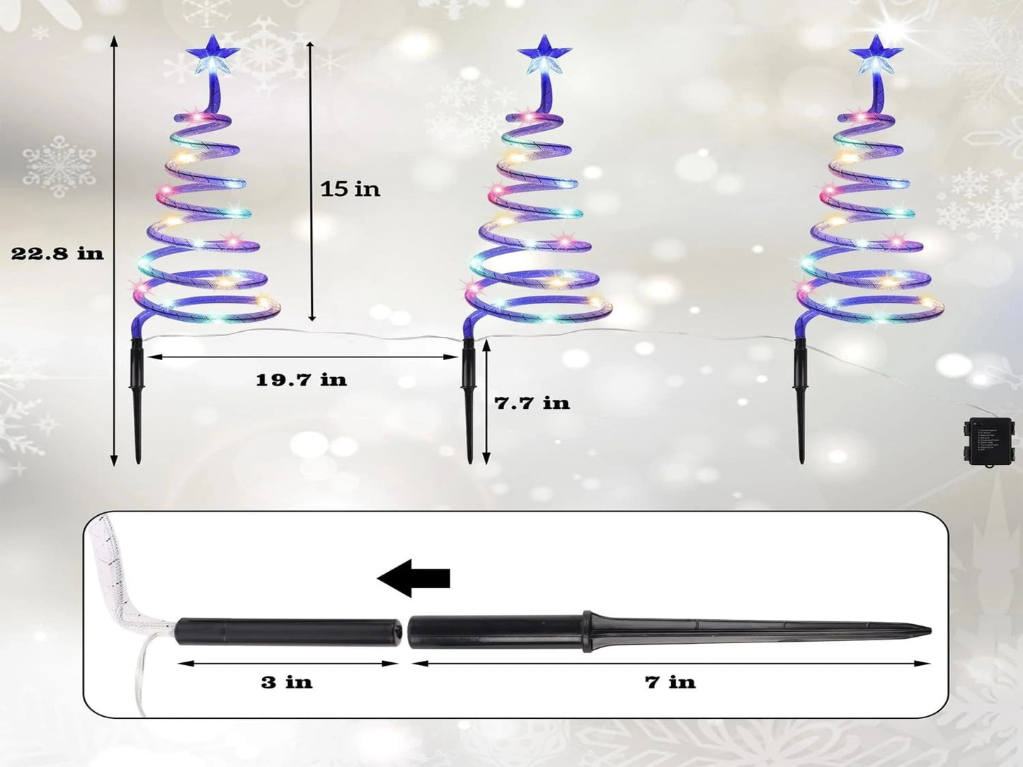 LUCES ESPIRAL DE ÁRBOL DE NAVIDAD
