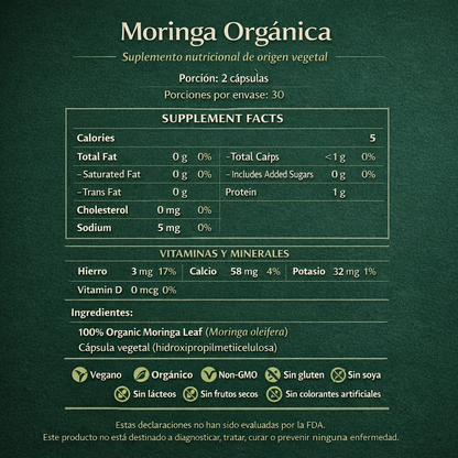 Capsulas de Moringa Orgánico
