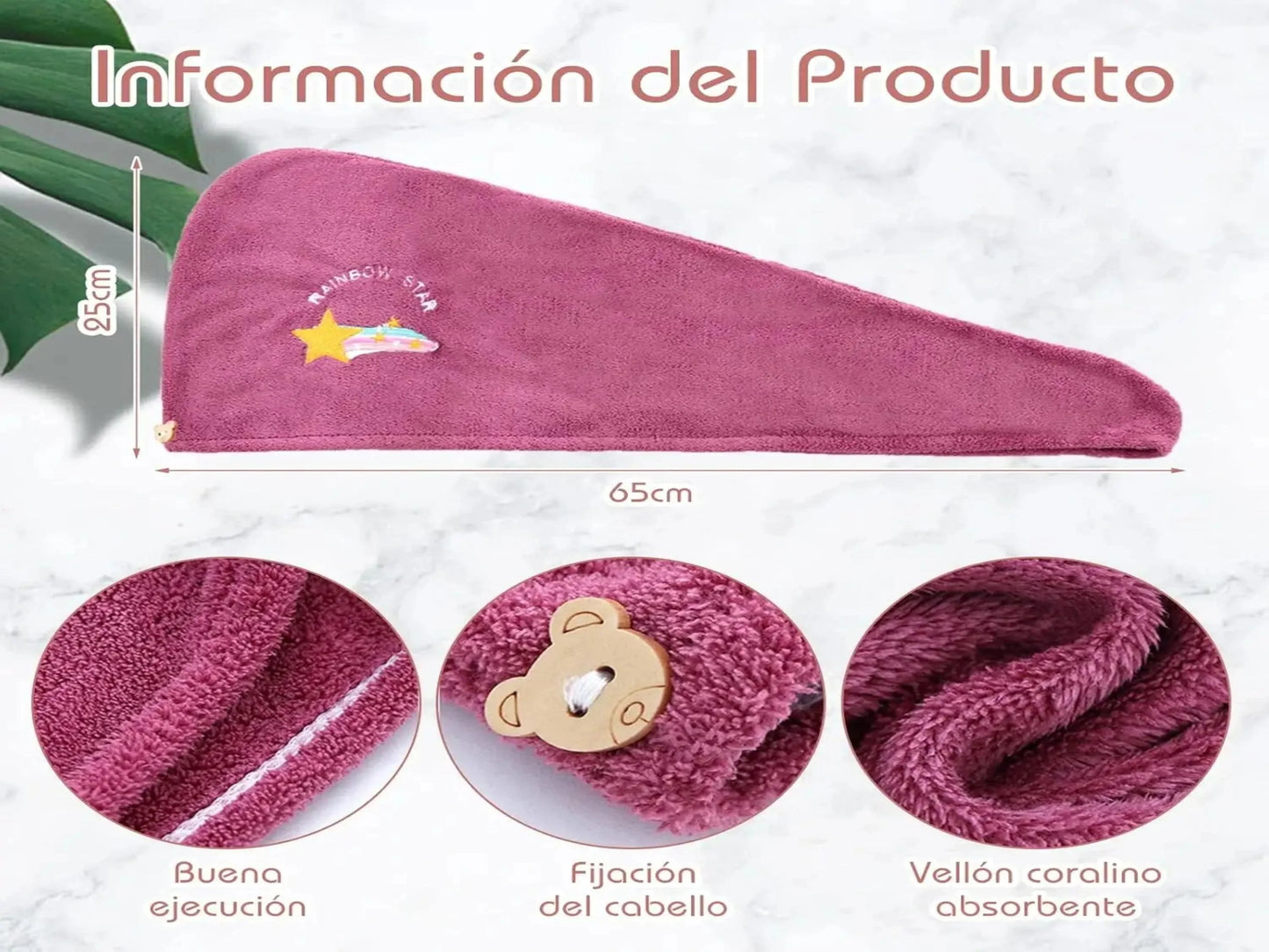 TOALLA PARA CABELLO X 2